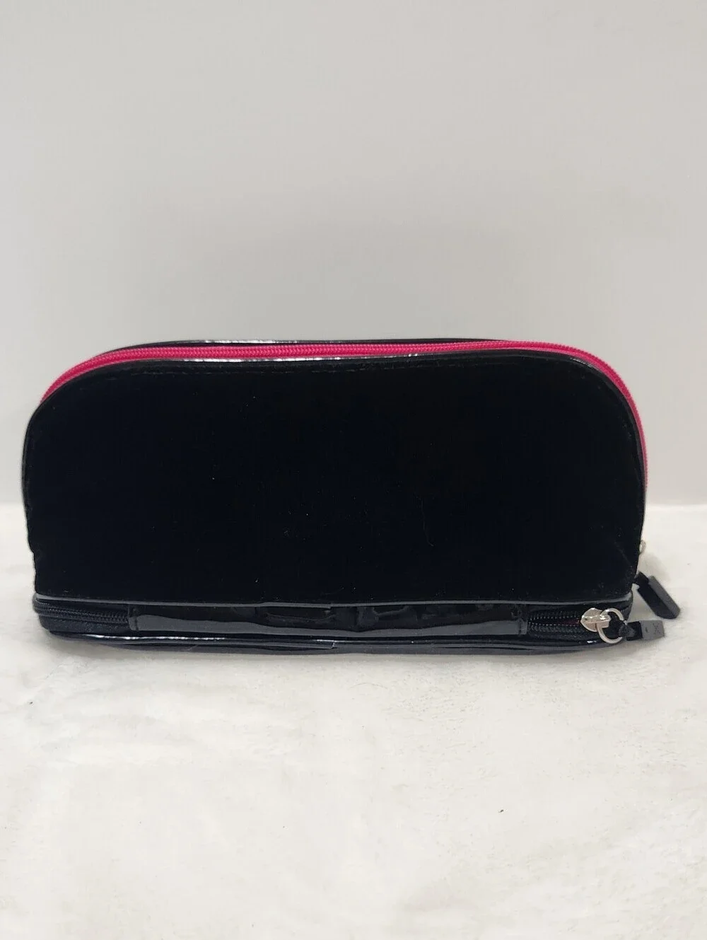 Victoria's Secret VS Very Sexy Black Velvet Rhinestone Makeup Cosmetic Bag Pouch
